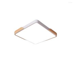 Ceiling Lights Square Led Tricolour Dimming Chandeliers Bedroom Decorate Northern Europe Solid Wood