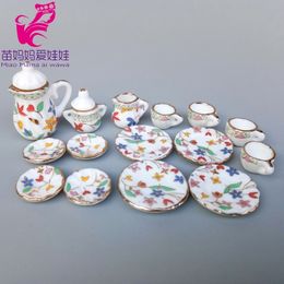 Doll Accessories 16 BJD House Mini Desk Top China Tea Cup Bottle Set for 11.5" Decoration 230424