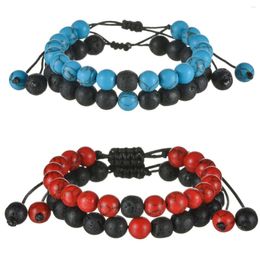 Strand Couple Bracelets For Woman Men Romantic Lovers Natural Stone Beads Yoga Bracelet Valentine Gift Jewelry