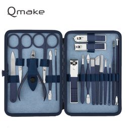 Nail Manicure Set Blue Manicure Tools Set Pro Max Stainless Steel Professional Nail Clipper Kit of Pedicure Paronychia Nippers Trimmer Cutters 230425