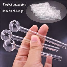 Professional Factory Glass Oil Burner Water Pipe Mini 4inch Glass Hand Pipes Pyrex Oil Burner Cheap Clear Handle Pyrex Hay Oil Pipes Holland Glass Pipe