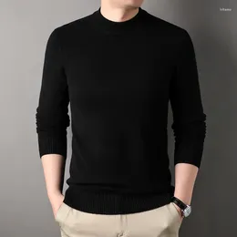 Men's Sweaters Pure Wool Sweater For Men Thickened Half-High Collar Commuter's All-Matching Base Cardigan
