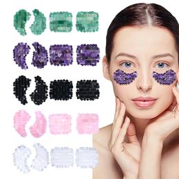 Face Care Devices Mini Rose Quartz Eye Mask Natural Jade Cool Eye Mask For Facials Puffy Eyes Dry Eyes Anti-Aging Migraines Dark Circles Tool 231124