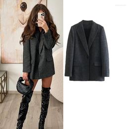 Ternos femininos 2023 Blazers de outono Moda reta Blazer Blazer feminino Jaqueta feminina Chic Casat Elegant Street Manga longa