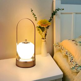 Charging portable lamp living room study bedroom Bedside lamp Eye protection sleep nightlight camping emergency wireless lamp