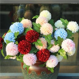 Decorative Flowers 5Pcs/lot Simulation 2 Heads Dandelion Artificial Flower Branch Home Silk Wedding Bouquet Display DIY Wreath