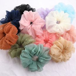 Fashion Scrunchie Women Hair Ties Elegant Colourful Large Tulle Hair Scrunchies Girls Elastic Hair Band Hair Accessories