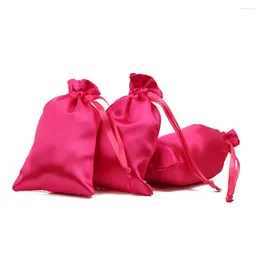 Jewellery Pouches 100pcs CBRL Small Satin Drawstring Pouch Gift Bags Custom Logo Cosmetics Bag