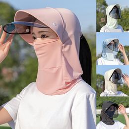 Wide Brim Hats Large Covering Face Sun Protection Hat Summer Outdoor Anti-UV Caps Foldable Neck Cover Sunhat Riding Driving