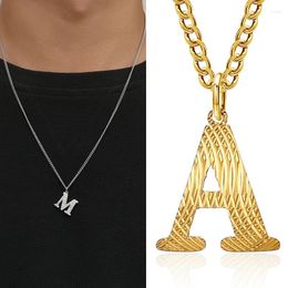 Pendant Necklaces A-Z Alphabet Men Necklace 26 Initial Letter Stainless Steel Male Neck Chain Hiphop Personalised Clavicle Fashion Jewellery