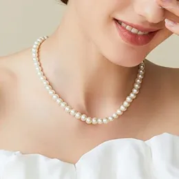 Choker Fashion Imitation Pearl 6/8/10/12mm Necklaces For Women Simple Clavicular Chain Wedding Bride Jewellery