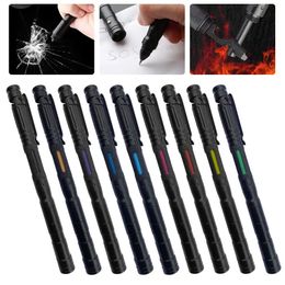Fountain Pens 5 In 1 Tactical Pen Defence Attack Tactical Self-Defense Pen Aluminium Alloy Writing Pen Outdoor EDC Survival Self Rescue Tool 231124