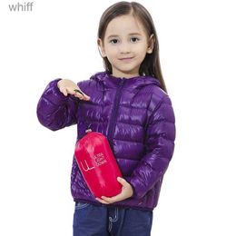 Down Coat Children Down Jackets 2023 New White Duck Down Hooded Kids Winter Jackets for Boys Girls Ultra Light Portable Winter Puffer CoatL231125