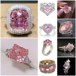 Cluster Rings Fashion Stone Ring Charm Jewellery Women CZ Wedding s Promise Engagement Ladies Accessories Gifts Z4K146 230424