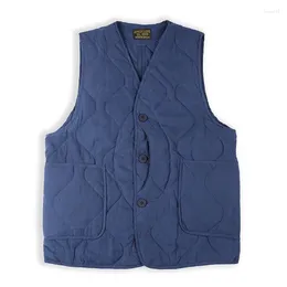 Men's Vests Retro Multi Pocket Cotton Warm Vest Single Breasted Solid Comfort Tank Top Couple Street Fashion Casual Loose Coat Jaqueta