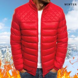 Men's Down Parkas High Quality Men Jacket Winter Thick Warm Coats Solid Colour Fashion Casual Zip Up Jackets Lightweight Male Thermal Clothing 231124