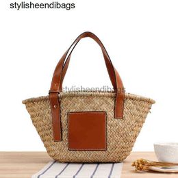 stylisheendibagsShopping Bags Shopping Bags Handmade Woven Straw Basket Women Designer Handbags Bohemian Rattan Beach for Shoulder Wicker Shopper Tote 220303