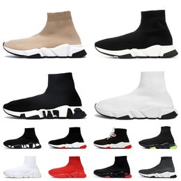 Top Fashion Speed Trainer Designer Sock Shoes Knite Platform Casual Sneakers Socks Trainers Black White Red Beige Loafers Lace Up Women Mens Cloud Runners Shoe