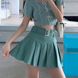 Skirts Korean Fashion High Wasit Pleated Skirt Women Summer Elegant Black Luxury Tennis Short Y2k Harajuku Sexy Club Mini