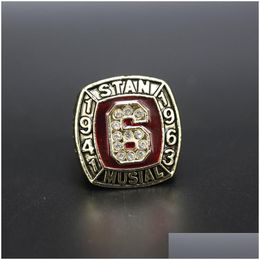 Cluster Rings Hall of Fame Baseball 1943 1963 6 Stan Musial Team Champions Championship Ring mit hölzerner Displaybox Souvenir Herren Fan Dhs28