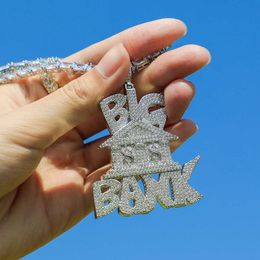 Hip Hop Collana con ciondolo in zirconio pieno con denaro in banca, simbolo del dollaro, accessori rap da uomo, placcata in oro 14k, ghiacciata, zirconi cubici, pietra, gioielli, diamanti, bijoux, regalo