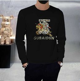 New Men's Sweatshirts Crew Neck Sweater Autumn Fashion Men End Embroidery Sequins European Long Sleeve