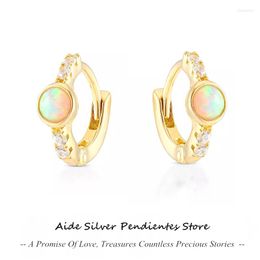 Stud Earrings AIDE 925 Sterling Silver OPAL Simple With Crystal Gift Brinco Feminino Ouro 18k Original Anniversary Fine Jewellery