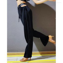 Stage Wear Ballroom Dance Pants Women Latin Practise Black Modern Performance Costume Tango Trousers Salsa Clothing JL3900