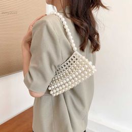 Totes Luxury Pearl Evening Bags for Women Fashion Purses and Handbags Designer Armpit Bag High Quality Clutch Bag Summer Lipstick Bag