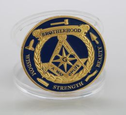 Brotherhood masons Masonic Gold Commemorative Coins Faith Hope Charity allseeing eye Design Mason Token Coins Collection8633594
