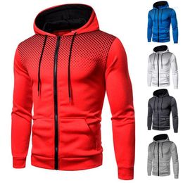 Men's Jackets Hooded Cardigan Sweatshirt Men Casual Sports Zipper Jacket Pocket Jogging Fitness Training Sportwear Tops Spring Autumn