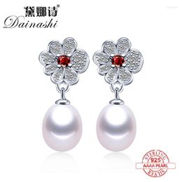 Dangle Earrings & Chandelier High Quality 925Sterling Silver Earring For Women Fashion Natural Freshwater Pearl Pure Jewellery WeddingDangle D