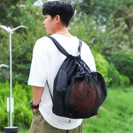 Outdoor Bags Drawstring Basketball Backpack for Teenage Boys Sports Sackpack Foldable Soccer Backpacks Gym Bag With Detachable Ball Mesh Bag J230424