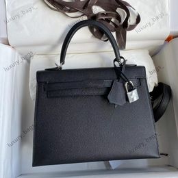 Designer Tote Bag Handbag Fashion bags luxurys handbags epsom bag Handmade 25cm 28cm Gold Silver metalswallet the tote bag Epsom Leather backpack Box Top Handmade aa