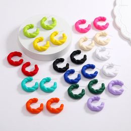 Stud Earrings 2023 For Women Simple C-shaped Macaron Colours Wedding Party Jewellery Pendientes Mujer