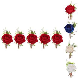 Decorative Flowers Wedding Boutonniere Korean Style Corsage Rose For Celebration