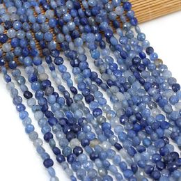 Beads 2023 Natural Stone Semi-precious Stones Oblate Blue Aventurine Faceted Bead Making DIY Necklace Bracelet Size 6mm Gift