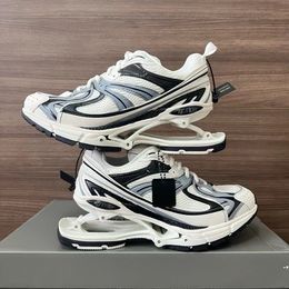 women men designer shoes Track 3 Casual Triple S 4.0 Platform Sneakers Black White Green Pink Dark Blue Cool Grey Cement Beige Rainbow Shadow With box new style