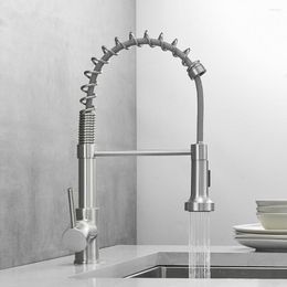 Kitchen Faucets Pull Out Faucet Nickel Sink Mixer Tap Chrome Vanity Water Rotating