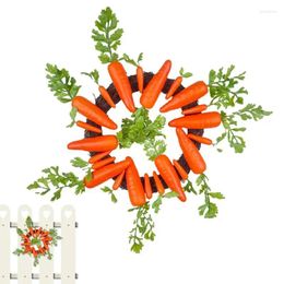 Decorative Flowers Thanksgiving Wreaths For Front Door 17.7inch Artificial Autumn Carrot Wreath Decor
