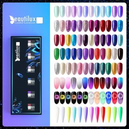 Nail Gel Beautilux Glitter Nail Gel Polish Kit 6pcs/set x10ml Mermaid Platinum Rainbow Chameleon Semi Permanent Nails Art Varnish Lot 231124