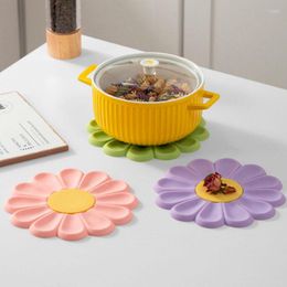 Table Mats Pads Placemats Multipurpose Silicone Coasters Heat Resistant Pad Daisy Thicken Counter Mat Kitchen