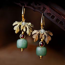 Stud Vintage Blue Cloisonne Earrings Retro Flower Fashion Drop for Women Ethnic Jewellery 230424