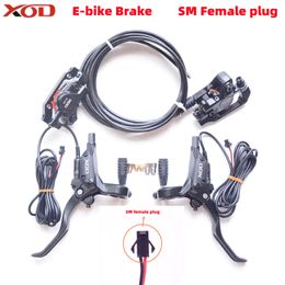 Xod E-bike Brake SM Female Plug Cut Off Power Brakes Pipe Oil Length 1100mm Front /2100mm Rear For Electric bicycle Scooter