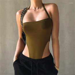 Women's Jumpsuits Sexy Bandage Bodysuit Sleeveless Backless Women One-neck Push Up Jumsuit Summer Lady Casual Romper Tube Tops Jumpsuit