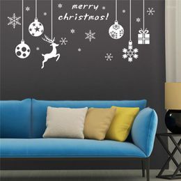 Wall Stickers Christmas Balls Reindeer Snowflakes Pendant For Store Home Decoration Diy Xmas Festival Window Art Decals Posters