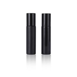 Best Price 768pcs/lot 10ml Black Rollerl Bottle With Clear Glass Bead Or Steel Ball And Black Plastic Cap