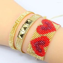 Strand Rice Bead Bracelet Heart-shaped Design Bohemia Hand Knitting Adjustable Originality Fashion Simple Beaded Set