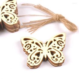 Christmas Decorations Butterfly Shape Hollow Wooden Pendants Ornaments Party Tree Hanging Gifts