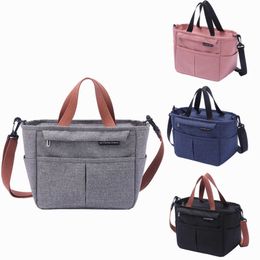 Ice Packs/Isothermic Bags Portable Shoulder Lunch Box Bags Food Thermal Cooler Tote Large Capacity Bento Ice Storage Bag Crossbody Handbags for Women Men J230425